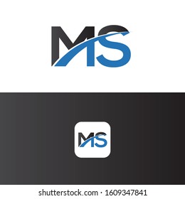MS Logo Letter Design Template Element