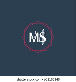 Ms Logo Letter Initial Abstract Polygonal Stock Vector (Royalty Free ...