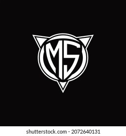 MS Logo monogram isolated with circle shape and three arrow design template