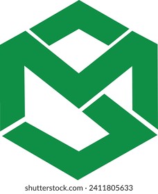 Plantilla con logotipo MS en un estilo minimalista moderno