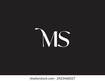 Logo de MS. Elemento Carta de promoción de marca gráfica vectorial.