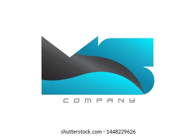 MS M S blue black alphabet combination letter logo design suitable for a company or business