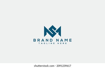 MS m s creative modern letter icon SM unique artistic logo design template