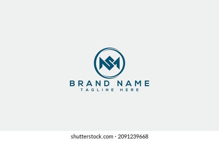 MS m s creative modern letter icon SM unique artistic logo design template