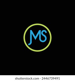 MS M S Golden Letter Logo Design with a Creative Cut