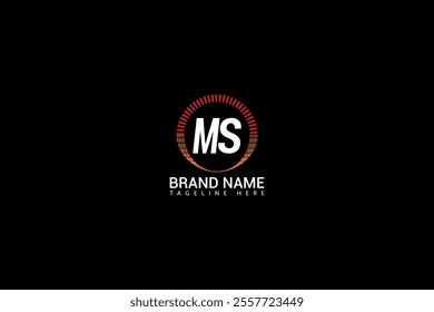 MS M S letter logo design. Initial letter MS linked circle uppercase monogram logo.