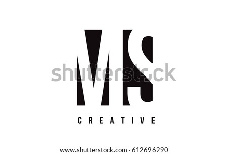 MS M S White Letter Logo Design with Black Square Vector Illustration Template.