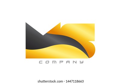 MS M S yellow black alphabet combination letter logo design suitable for a company or business