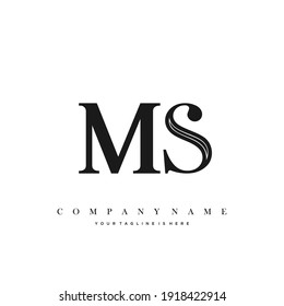 vector de logotipo inicial de MS Minimal Luxury.