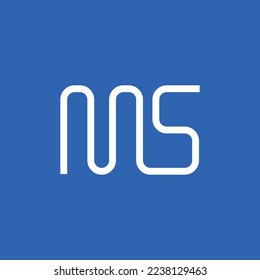 MS monogram vector logo made from curvy thin line. Suitable for company, business, apps, transportation, finance, brand, and industry.