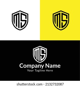 MS Security Letter Logo Design-MS Letter Logo