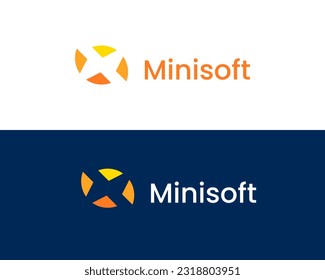 MS simple and minimalist power logo design