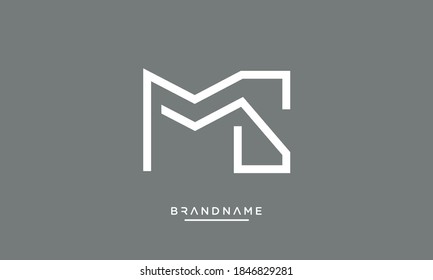 Monogramm für das Logo von MS, SM Abstrakte Buchstaben