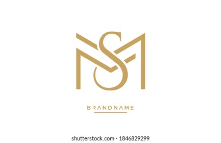 MS, SM Abstract Letters Logo Emblem Monogram