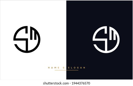 MS ,SM  Abstract Letters Logo Monogram