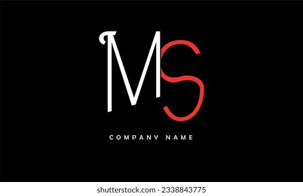 Monograma del logotipo de las letras abstractas MS, SM