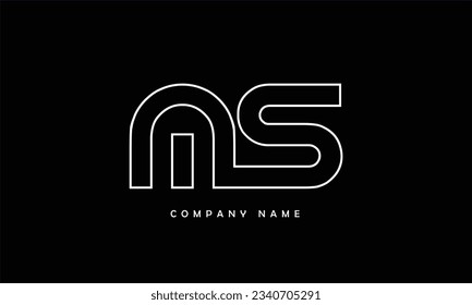 Monograma del logotipo de las letras abstractas MS, SM