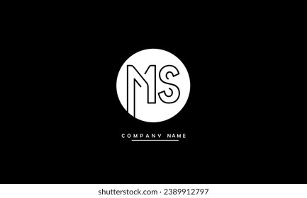 Monograma del logotipo de las letras abstractas MS, SM