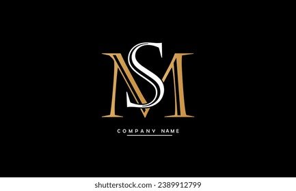 Monograma del logotipo de las letras abstractas MS, SM