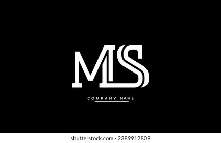 Monograma del logotipo de las letras abstractas MS, SM