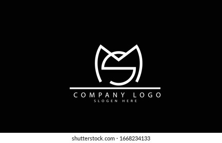MS SM abstract vector logo monogram template
