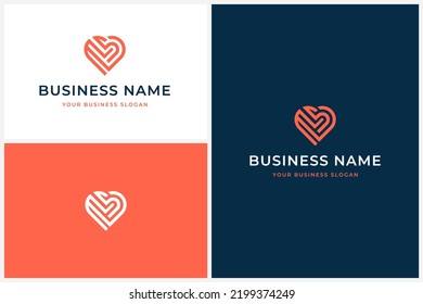 Diseño de logotipo de corazón de MS o SM
