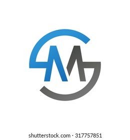 MS SM Initial Company Circle S Logo Blue