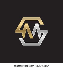 MS SM initial logo, hexagon S shape logo