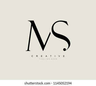 MS SM Letter Linked Luxury Premium Logo