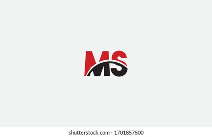 Logotipo de letra MS o SM. Único atractivo creativo y moderno logotipo inicial de la carta basada en el MS SM M S