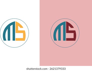 Diseño de logotipo de cuadrícula de letras MS o SM