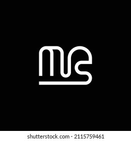 Logo de MS SM, concepto de color blanco y negro