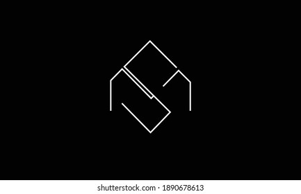 plantilla de monograma del logotipo del vector abstracto de MS, SM