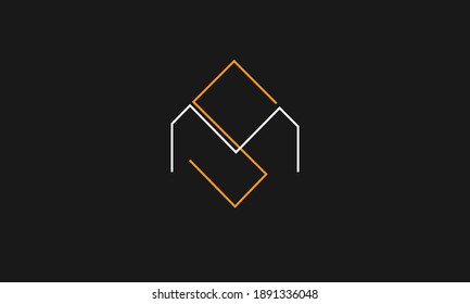 plantilla de monograma del logotipo del vector abstracto MS, SM, M, S