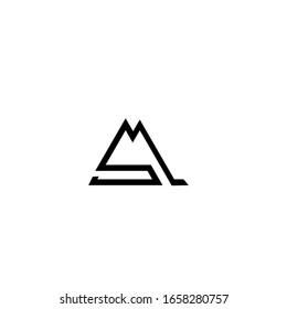 MS SM S M Letter Logo Design Vector
