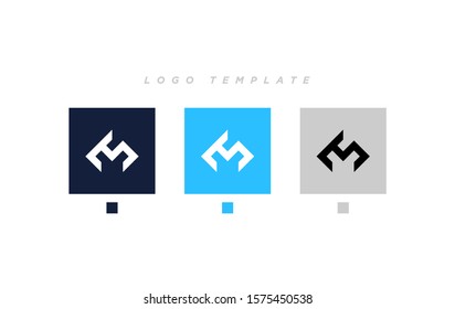 MS, SM, S, M Logo. Letter Design for initial your company brand icon Vector illustrator with blue, black and navy blue Colors.