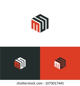 Logotipo base de letra vectorial MS, SM