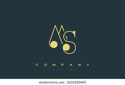 MS Typography Logo Design. Stylish monogram design depiction featuring the letters M and S combined in an artistic signature style, delivering a unique and creative visual representation.
