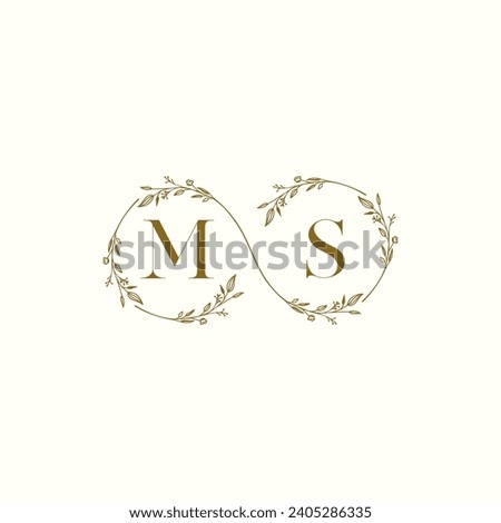 MS wedding infinity in elegant monogram with high quality professional design that will print well