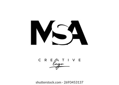 MSA Creative Minimalist Negative Space Latter Logo with Modern Monogram for Branding and Business Lettermark Logo with Initial Letters Logo Design for Branding.