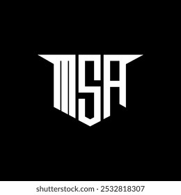 Diseño de logotipo de letra MSA con fondo blanco en ilustrador, estilo de superposición de fuente de alfabeto moderno de logotipo de Vector, diseños de caligrafía para logotipo, póster, invitación, etc.