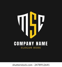 MSC letter logo template design on simple black background with yellow color. MSC letter logo. MSC Letter Logo Design. MSC Letter Logo Template. Vector EPS 10.