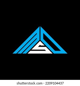 MSD letter logo creative design with vector graphic, MSD simple and modern logo in triangle shape.
