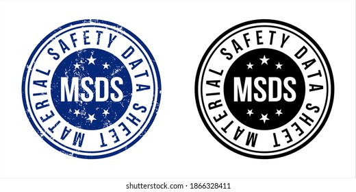 MSDS - Material Safety Data Sheet Vector Stamp On White Background