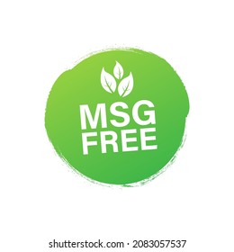 Msg free. Glutamate no added food package icon. Monosodium glutamate. Vector stock illustration