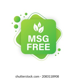 Msg free. Glutamate no added food package icon. Monosodium glutamate. Vector stock illustration