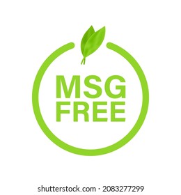 Msg free. Glutamate no added food package icon. Monosodium glutamate. Vector stock illustration