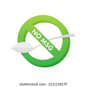 Msg free. Glutamate no added food package icon. Monosodium glutamate. Vector stock illustration.