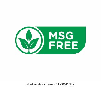 Msg free. Glutamate no added food package icon. Monosodium glutamate. Vector stock illustration