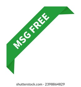 Msg Free In Green Rectangle Ribbon Shape For Product Information Business Promotion Marketing Social Media
